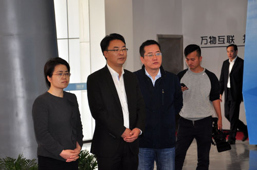 江北区委书记丁晓芳陪同宁海党政考察团一行莅临宁波物联网产业园考察