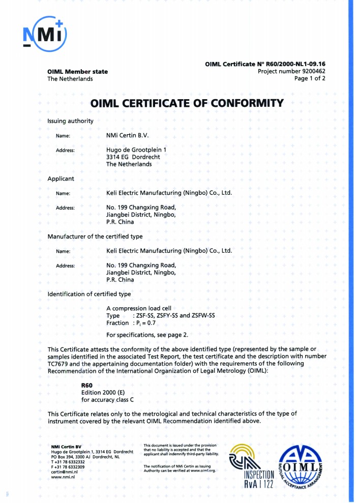 OIML-ZSF-SS、ZSFY-SS、ZSFW-SS